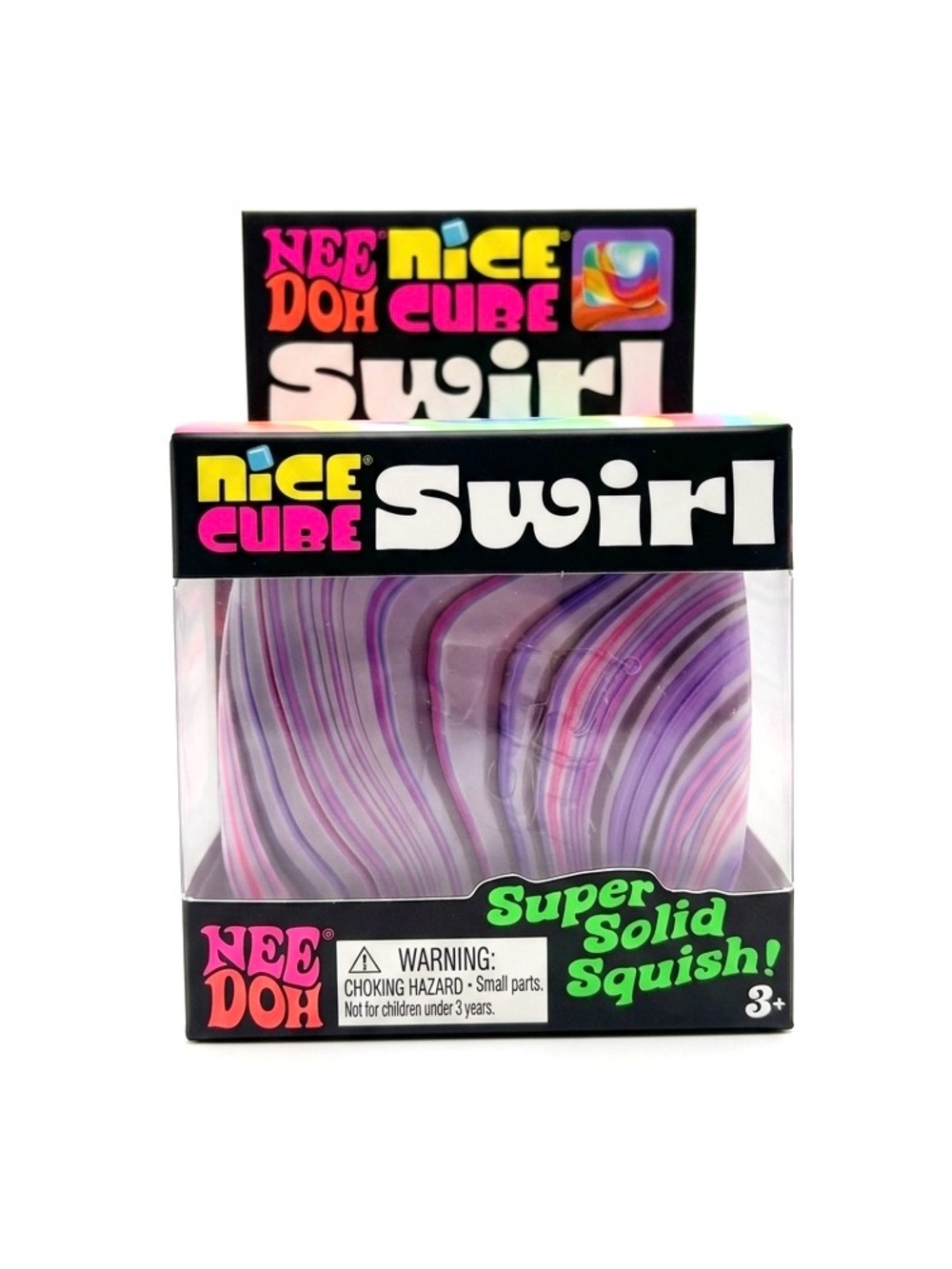Nee Doh Nice Cube Swirl Super Solid Squish! NEW Sealed Authentic Pink Purple